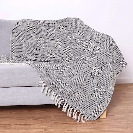 Monarch Brands Common Ground Throw Blankets, 50in x 70in, Patterned , Block, 12PK THROW-BLK-50X70-CS